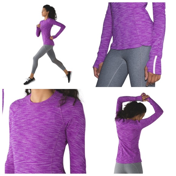 Lululemon Runderful Long Sleeve Heathered Tender Violet Sz 6 - Picture 8 of 16